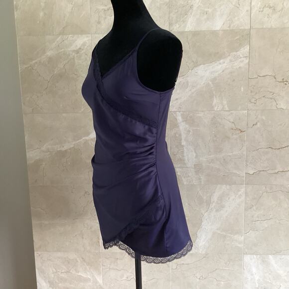 Urban Outfitters Margaux Satin Slip Dress Small Navy Whimsigoth 90s Grunge Fairy - Picture 8 of 12